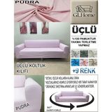 %100 Pamuk Petek Kumaş 3 Lü Komple Giydirme Kanepe & Çekyat, Bohem, Porto, Vb. Model Koltuk Kılıfı - 180 x 240 cm - Pudra