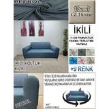 %100 Pamuk Petek Kumaş Çift Kişilik Komple Giydirme 2'li Kanepe, Bohem,porto, Vb Model Koltuk Kılıfı - 120 x 160 cm - Petrol