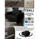 %100 Pamuk Petek Kumaş Tekli Komple Giydirme Tekli & Berjer , Bohem, Porto, Vb. Model Koltuk Kılıfı - 80 x 100 cm - Koyu Kahverengi