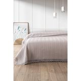 %100 Pamuk Petekli Dantelli Pike-Tek Kişilik Waffle Pike- 160X230 Cm-Taş