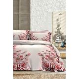 %100 Pamuk Ranforce Çeyizlik Luxury 5d Dijital Çift Kişilik Nevresim Takımı Pudra - 200 x 220 cm