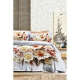 %100 Pamuk Ranforce Çeyizlik Luxury 5d Dijital Çift Kişilik Nevresim Takımı Soft - Somon - 200 x 220 cm