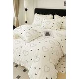 %100 Pamuk Ranforce Çift Kişilik Fırfırlı Nevresim Seti Fırfırlı, Yumuşak, Nefes Alabilen - 200 x 220 cm - Renkli