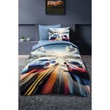 %100 Pamuk Ranforce Tek Kişilik Nevresim Takımı Turbo Sky - Mavi - 160 x 220 cm