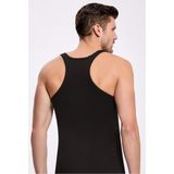 %100 Pamuk Ribana Erkek Rambo Atlet 1010 (3 Adet) - Siyah - 2XL