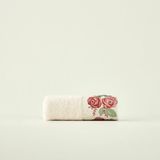 %100 Pamuk Rose Baskılı El Havlusu Krem (30X50 Cm) - 30 x 50 cm