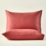 %100 Pamuk Saten Basic Standart 2'li Yastık Kılıfı Bordo (50X70 Cm) - Custom
