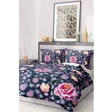 %100 Pamuk Saten Nevresim Takımı Lastikli Çarşaf Deluxe Çift Kişilik 3d Lotus