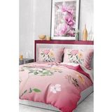 %100 Pamuk Saten Nevresim Takımı Lastikli Çarşaf Deluxe Çift Kişilik 3d Pink