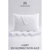 %100 Pamuk Sıvı Geçirmez 4 Lü Yastık Alezi Koruyucu Koruyucu Yastık Kılıfı 50 X 70 Beyaz