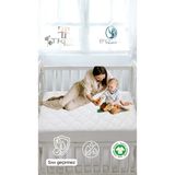 %100 Pamuk Sıvı Geçirmez KAPİTONE Renkli Bebek ve Çocuk Alezi – Park Yatak ve Beşik Yataklarına Uygun - Beyaz - 80 x 130 cm