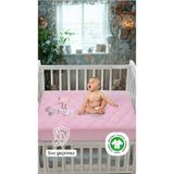 %100 Pamuk Sıvı Geçirmez KAPİTONELİ Renkli Bebek ve Çocuk Alezi – Park Yatak ve Beşik Yataklarına Uygun - Pudra - 80 x 130 cm