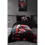 %100 Pamuk Tek Kişilik Nevresim Takımı Velox Black - Siyah - Kırmızı - 160 x 220 cm