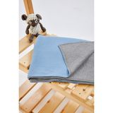 %100 Pamuk Triko Astarlı Bebek Battaniye 100x160 - MAVI_GRI