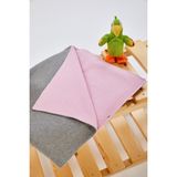 %100 Pamuk Triko Astarlı Bebek Battaniye 100x160 - PEMBE_GRI