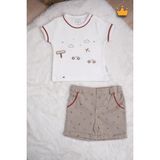 %100 Pamuk Triko Kız Erkek Bebek Çocuk Şortlu Takım 15031 - Çok Renkli - Standart