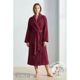 %100 Pamuk Unisex Bordo Bornoz - Şalyaka Otel Bornozu, Spa Için Ideal, Günlük Kullanıma Uygun