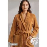 %100 Pamuk Unisex Turuncu Bornoz - Şalyaka Otel Bornozu, Spa Için Ideal, Günlük Kullanıma Uygun