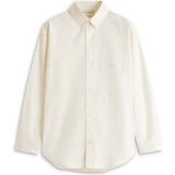 100% Pamuk Uzun Kollu La Chemise Oxford Gömlek - Drôle Nakışlı Detaylar - Beyaz