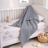 %100 Pamuk Waffle Bebek Pikesi | 90x110 cm | Nefes Alabilir Örtü, Yumuşak Dokulu, 7 Renk Seçenekli Bebek Battaniyesi (Gri)