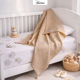 %100 Pamuk Waffle Bebek Pikesi | 90x110 cm | Nefes Alabilir Örtü, Yumuşak Dokulu, 7 Renk Seçenekli Bebek Battaniyesi (Kahverengi)