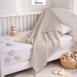%100 Pamuk Waffle Bebek Pikesi | 90x110 cm | Nefes Alabilir Örtü, Yumuşak Dokulu, 7 Renk Seçenekli Bebek Battaniyesi (Vizon)