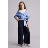 %100 Pamuk Wıde Baggy Fıt Gabardin Pantolon Kız Çocuk