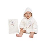 %100 Pamuk Yenidoğan Bebek Çocuk Bornoz Havlu Takımı Set