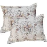 %100 Pamuklu 2 Adet Fermuarlı Volanlı Yastık Kılıfı - Beyaz - 50 x 70 cm