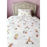 %100 Pamuklu Ayıcık Desenli Çocuk Nevresim Takımı - Emnvizyontekstil - Gri - 100 x 200 cm