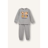 %100 Pamuklu Baskılı Beli Lastikli Pijama Takımı Erkek Bebek