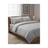 %100 Pamuklu Çizgili Saten King Size 220X240Cm Nevresim Takımı, Gri