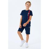 %100 Pamuklu Erkek Çocuk Bermuda ve T-Shirt Alt Üst Takım - 14 - 15 Yaş - Lacivert
