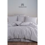 %100 Pamuklu Gri Natural Stripe Nevresim Takımı 3 Parça (ÇİFT KİŞİLİK) Gri 200 x 230