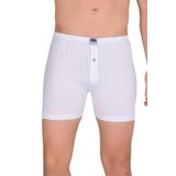 %100 Pamuklu Havlu Bel Düğmeli Beyaz Erkek Boxer 6'lı Paket