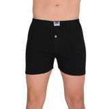 %100 Pamuklu Havlu Bel Düğmeli Siyah Erkek Boxer 3'lü Paket