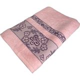 %100 Pamuklu Jakarlı Banyo Havlusu - Somon - 70 x 140 cm