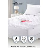 %100 Pamuklu Kapitone, Fitted Full Kenar, Sıvı Geçirmez, Tek Kişilik Yatak Koruyucu Çarşaf Alez 120 x 200 - Beyaz - 120 x 200 cm
