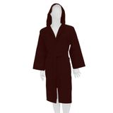 %100 Pamuklu Kapşonlu Pike Bornoz BORDO 3XL