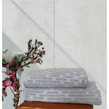 %100 Pamuklu Kilim Banyo Takımı 1 Adet 50X90 cm ve 1 Adet 90X150 cm Boy Havlusu - 90 x 150 cm - 50 x 90 cm - Gri