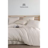 %100 Pamuklu Krem Natural Stripe Nevresim Takımı 3 Parça (ÇİFT KİŞİLİK) Krem 200 x 230