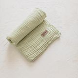 %100 Pamuklu Müslin Bebek Battaniyesi, 4 Katlı, Suyeşil, 100 x 100 Cm, Dokuma Kumaş, Kenar Diki� - Renkli