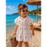 %100 Pamuklu Müslin Kumaş Çocuk&bebek Kapüşonlu ve Panço Bornoz, Plaj Havlusu - 5 - 7 Yaş