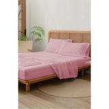 %100 Pamuklu Penye Lastikli Çarşaf | Tek Kişilik - Çift Kişilik - Battal Boy - Pembe - 200x200