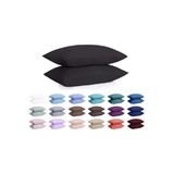 %100 Pamuklu Ranforce Yastık Kılıfı - Siyah - 2'Li Set 50X70 -