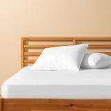%100 Pamuklu Tek Kişilik Lastikli Çarşaf 120X200+30 | 50X70 Yastık Kılıfı ( 1 Adet ) - Beyaz - 120 x 200
