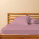 %100 Pamuklu Tek Kişilik Lastikli Çarşaf 120X200+30 | 50X70 Yastık Kılıfı ( 1 Adet ) - Pudra - 120 x 200