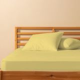 %100 Pamuklu Tek Kişilik Lastikli Çarşaf 120X200+30 | 50X70 Yastık Kılıfı ( 1 Adet ) - Sarı - 120 x 200
