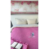 %100 Pamuklu Tek Kişilik Müslin Pike Fuşya 160X230 - Fusya - 160 x 230 cm
