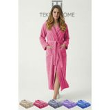 %100 Pamuklu Unisex Bornoz Şalyaka Cepli Büyük Beden 3XL 4XL Erkek Kadın Bornoz Nar Çiçeği 4XL